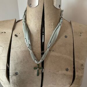 Green Cross Pendant Necklace